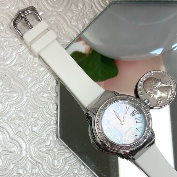 Swiss Legend South Beach Diamond Accented Bezel Stainless Steel Watch MOP Dial - Picture 12 of 15